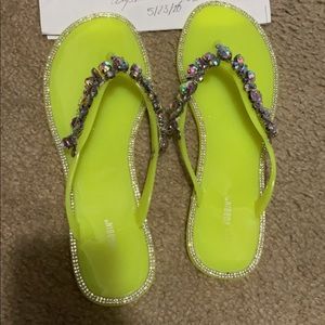Neon yellow sandals
